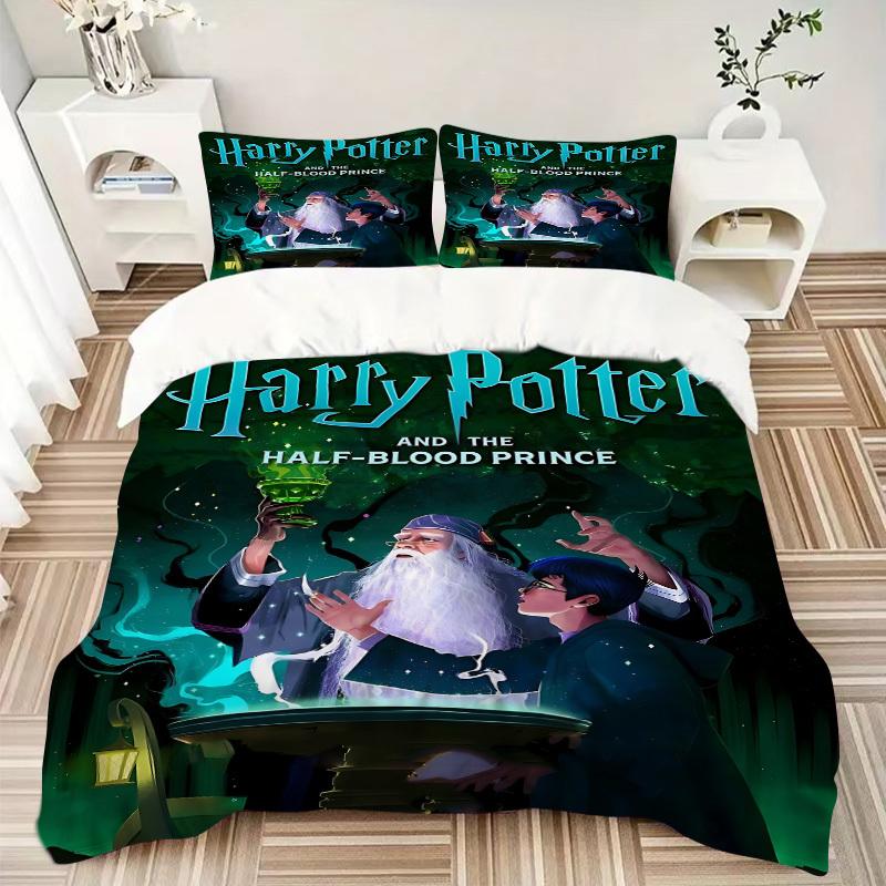 3pcs Harry Potter Fantasy Adventure Bedding Set, Soft Polyester Duvet Cover and Pillowcases Seasons all suitable, Design for Bedroom L1003135