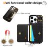 Luxury Leather Card Bag Slot Phone Case for IPhone 16 15 14 16E 13 12 17 Pro Max Plus Cases Stand Sleeve Cover with Wrist Band