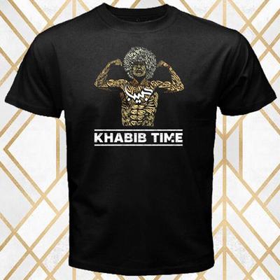 Khabib Time Ünlü Dövüşçü Şampiyon Logosu Siyah Unisex Tişört