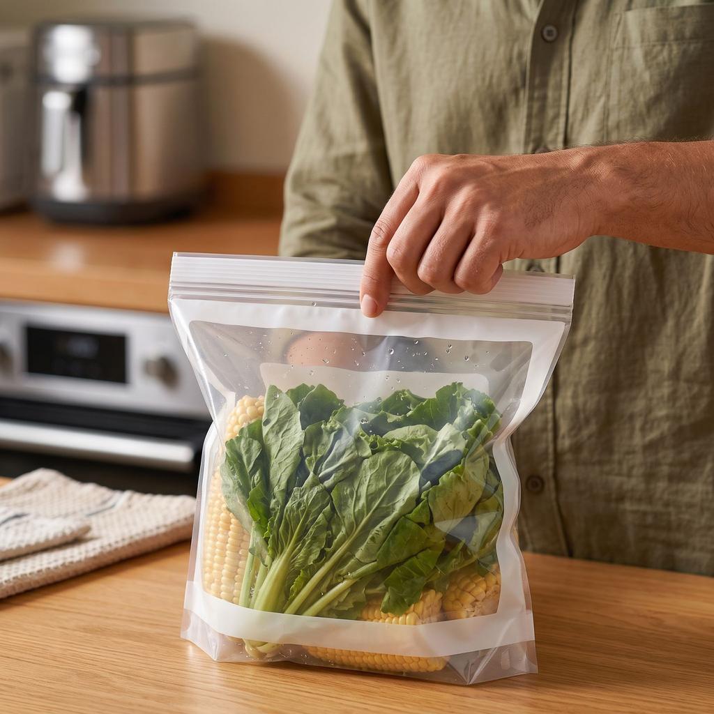 Large Food Storage Bags, Food Grade Resealable Plastic Bags for Freezer, Refrigerator, Meal Prep and, 15 Count