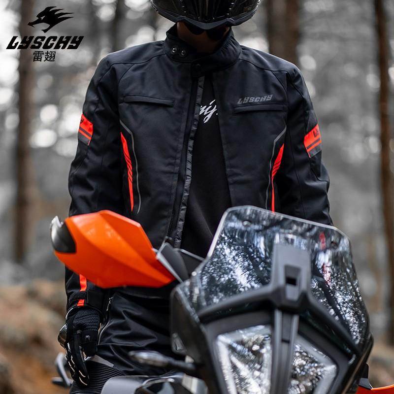 Mens Winter Motorcycle Riding Jacket Waterproof Thermal Padded Off-Road Racing Protective Gear Black Gray