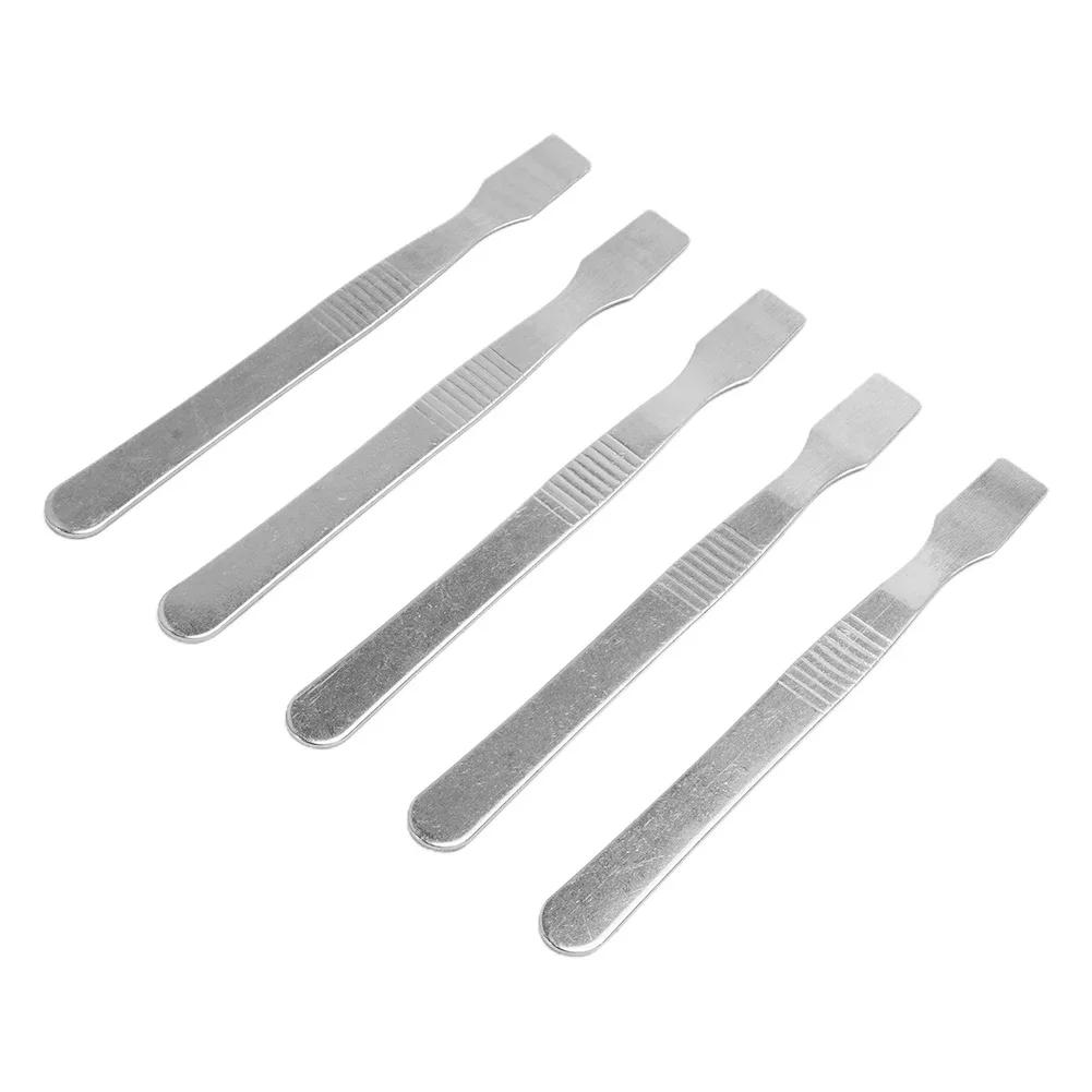 5pcs Metal Spudger Disassemble Crowbar Phone Repair Tools 120x11mm Wear-resistant Steel Solding Paste Spudger for Electronic Repair