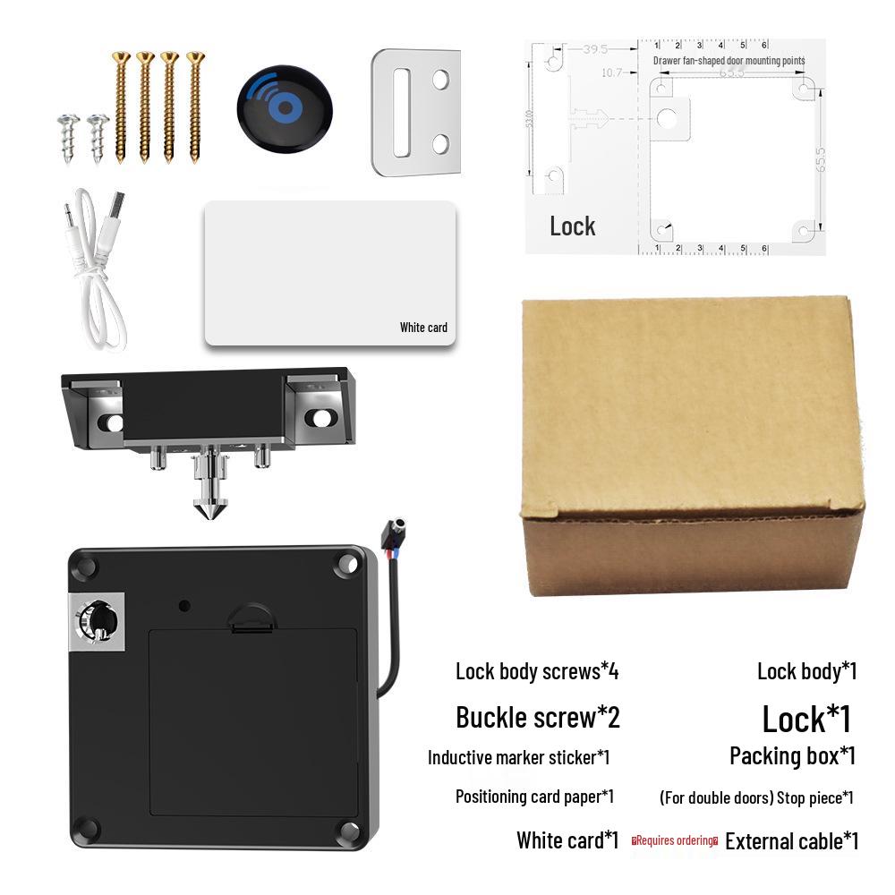 

RiXiang NFC Furniture Lock: No-Drill Drawer & Cabinet Lock with Card Swipe and App Control.
