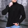 Herbst und Winter Herren einfarbiger Rollkragenpullover Modischer Zopfmuster-Pullover Warmer Unterzieher Strickpullover