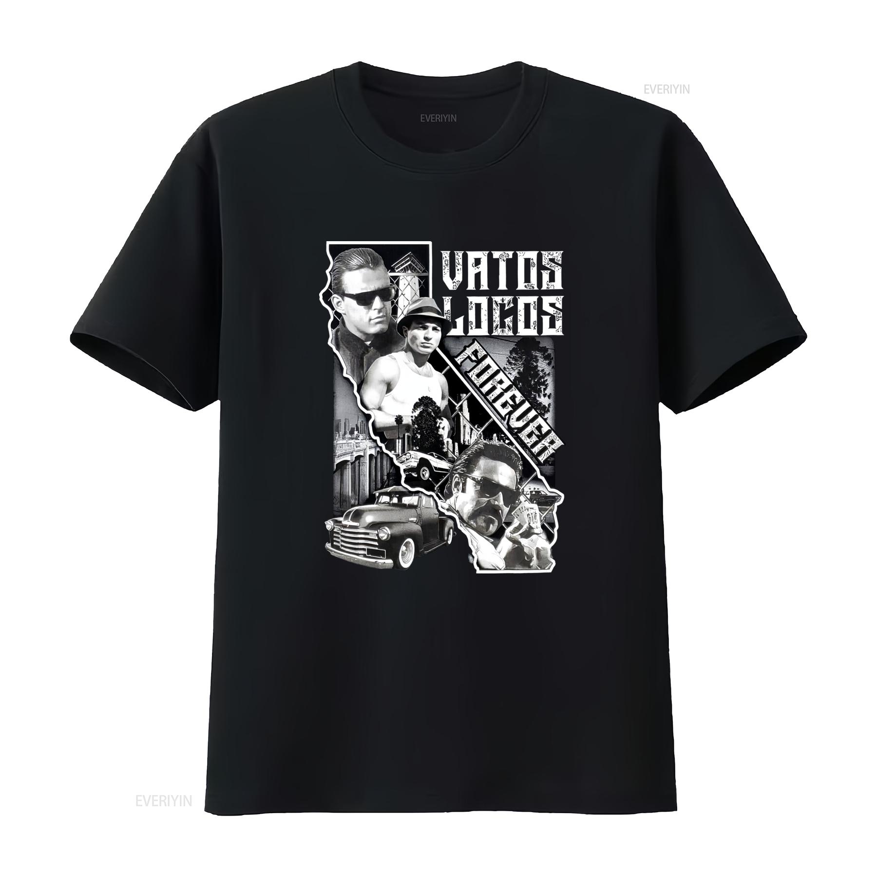 

Vatos Locos Forever Retro Style Mens T Shirt Blood In Out Bound By Honor Design vintage Washed Comfortable 4XL