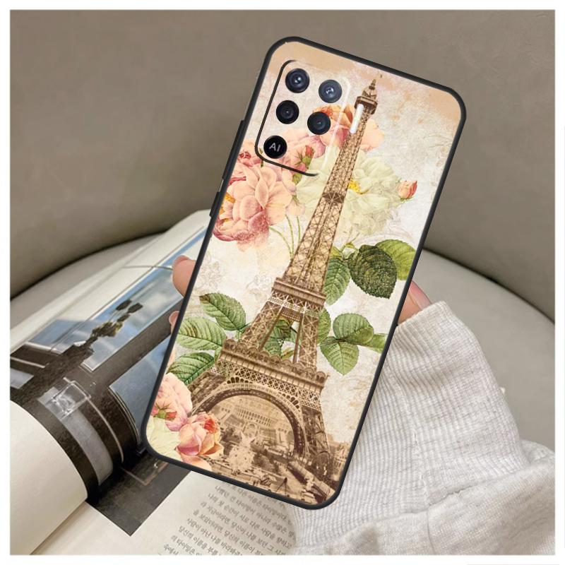 Paris Eiffel Tower Case For OPPO A96 A76 A16 A54 A74 A94 A98 A78 A5 A9 A15 A17 A77 A52 A72 A53S A57S A79 Cover