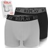 Replay Black Gray Men' Logo Boxer Shorts Set of 2 Size