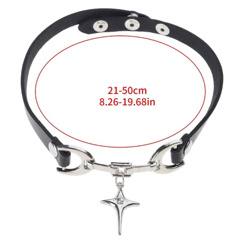 Versatile Leather Chokers Necklace With Detachable Crosses Charm Gift Ready Jewelry Items