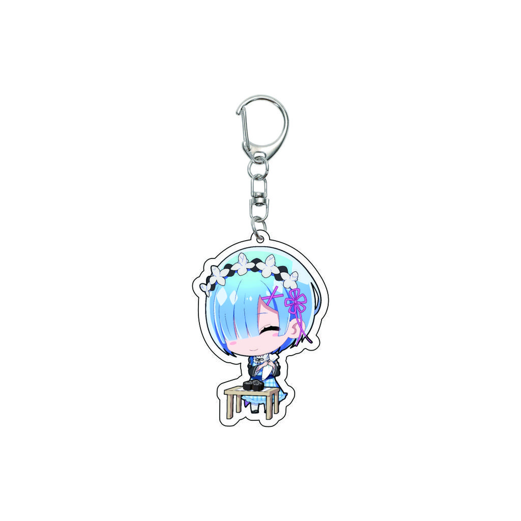 55MM Anime Re:ZERO - Iniziare la Vita in un Altro Mondo Portachiavi Natsuki Subaru Emilia Portachiavi Piastra Modello Acrilica Regali di Natale