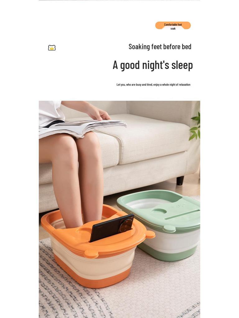 Portable Foldable Foot Bath Bucket - Deep, Over-Calf, for Dormitory or Home Use