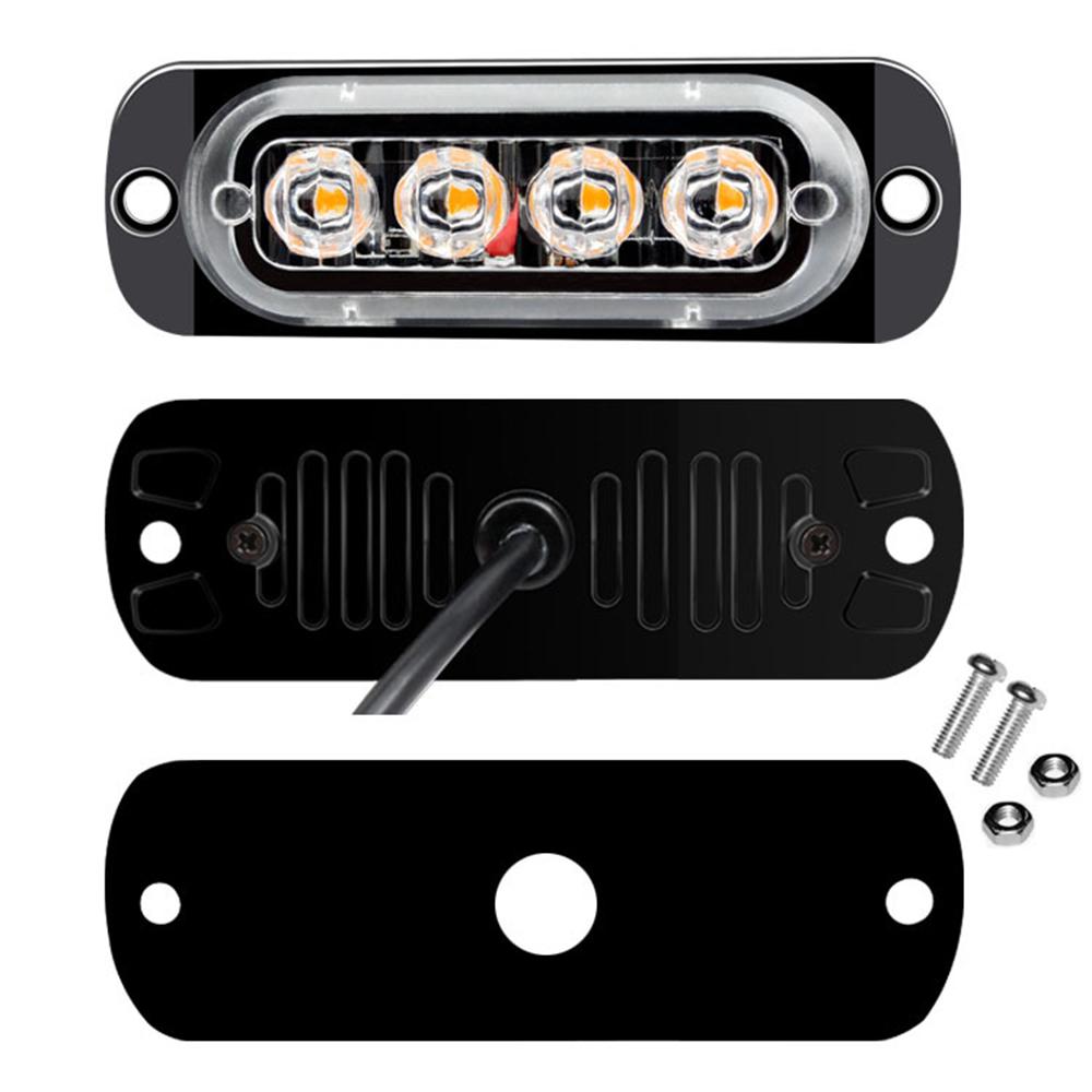 LED Emergency Light 12V 24V Amber LED Truck Car Grille Lights Flasher LED Emergency Beacon Strobe Signal Light