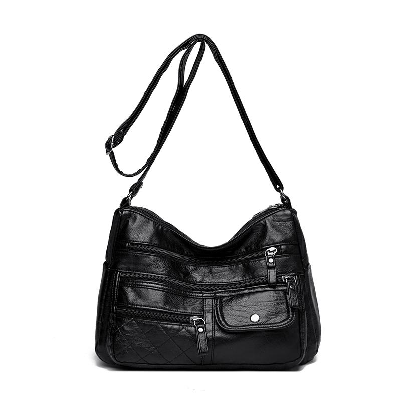 PU Multi-compartment Shoulder Bag Multi-pocket Women's Crossbody Bag Mother Bag