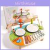 Hölzernes Multifunktions-Trommel-Musikstation für Kinder Lernspielzeug Spielzimmerdeko