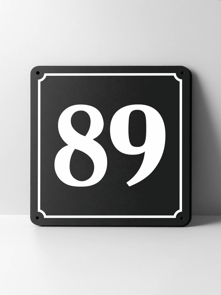 Metal House Number Sign, Black White Contrast, Outdoor Wall Decor for Home Street