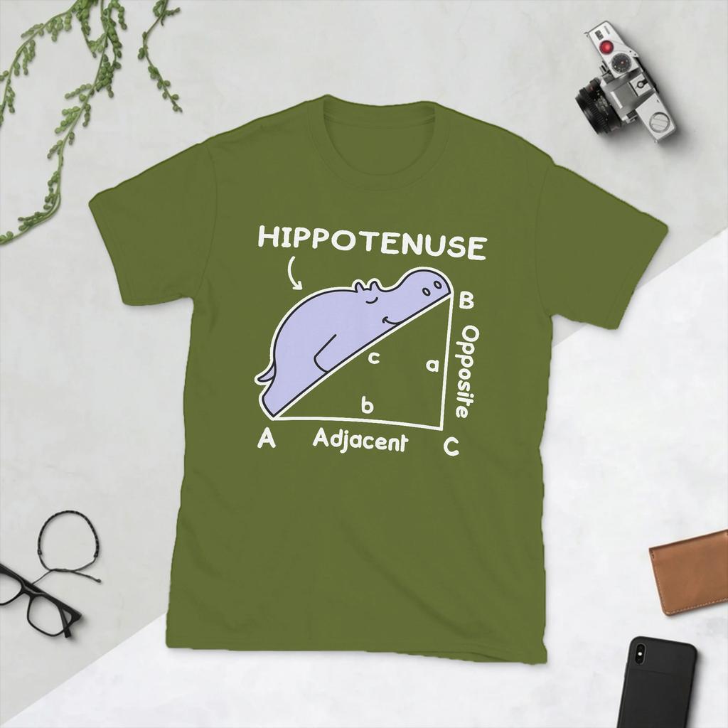 Hypotenuse Math Pun Hippotenuse Unisexs T Shirt Novelty Tee Shirt Short Sleeve Crew Neck TShirts 100 Cotton Summer Clothing