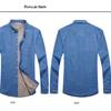 New Designer Thick Plus Cashmere Warm Shirt Men Long-sleeved Casual Cotton Men Shirts Brand Denim Clothing Mens Camisa 4XL