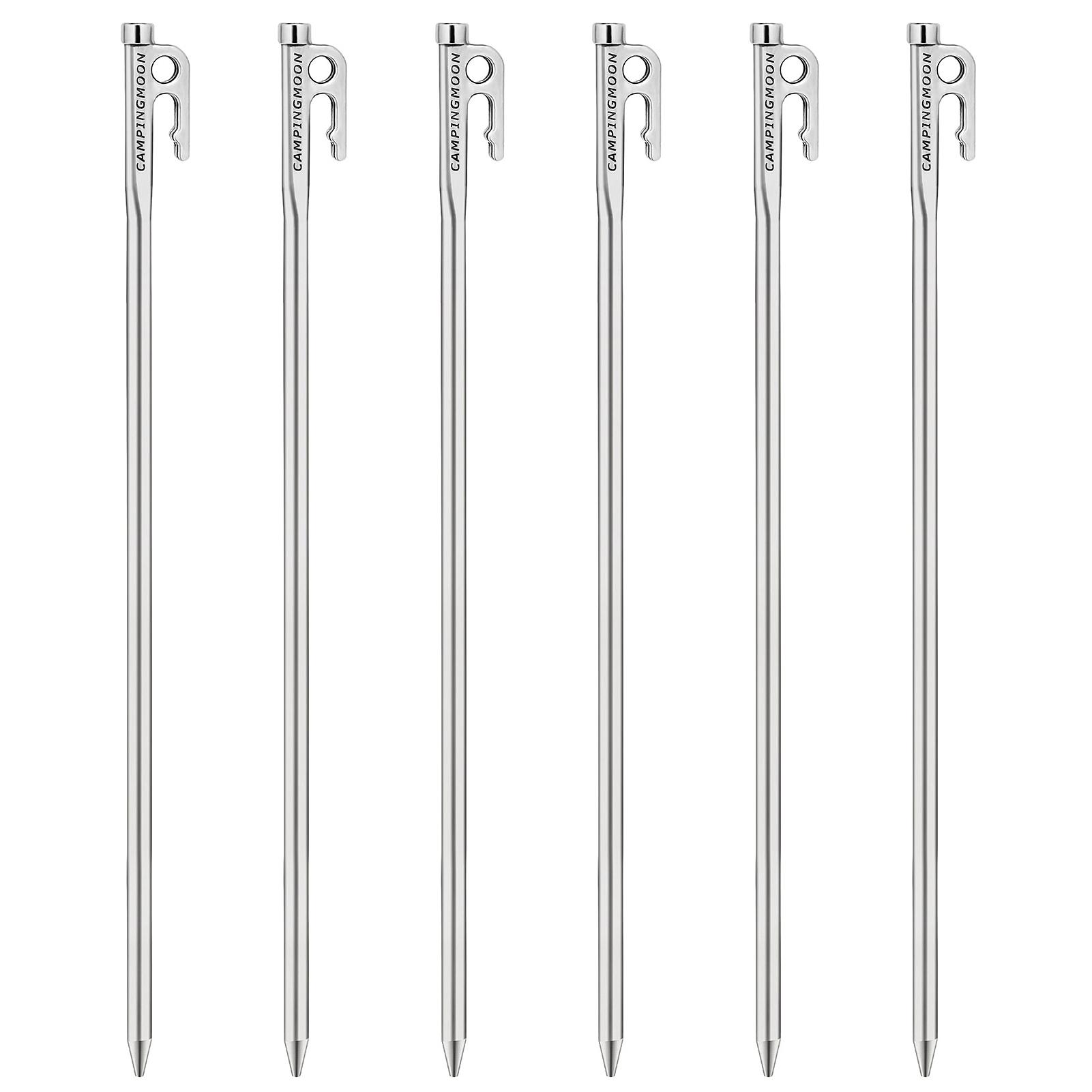 

Сверхмощные стальные колышки для палатки с крючком и отверстием для навеса для походной палатки на открытом воздухе 6Pcs 40cm