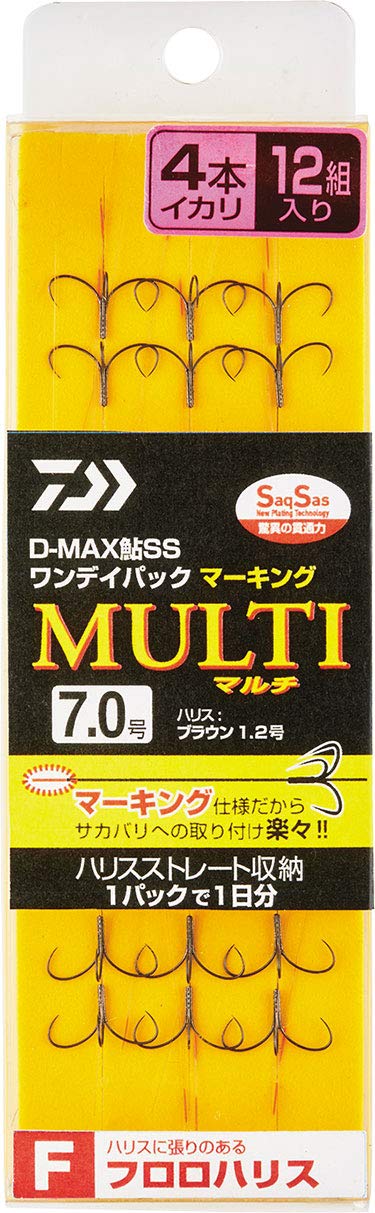 

Daiwa Ayu SS Pack Marking Fluorocarbon Line with 4 Anchors and K Hooks D-MAX One-Day #7.0