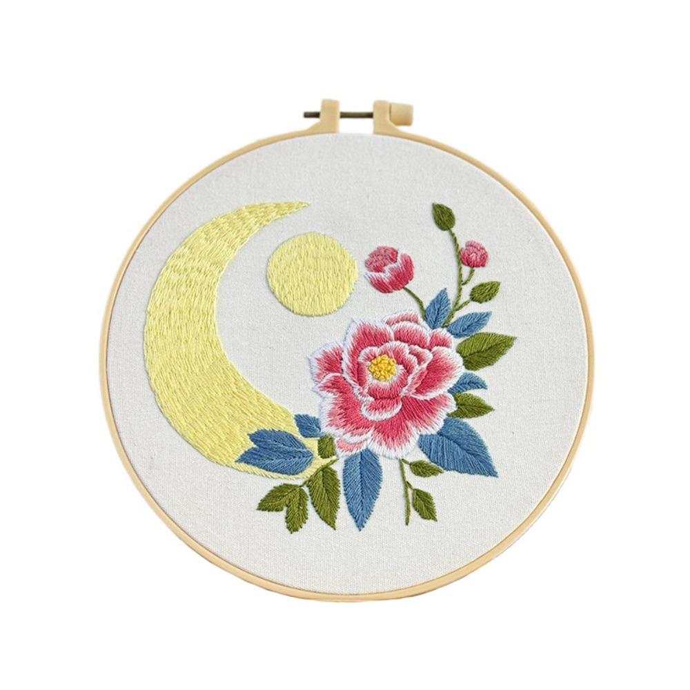 Floral Flower Embroidery Kit DIY Embroidery Set Home Decor Cross Stitch Set Beginner
