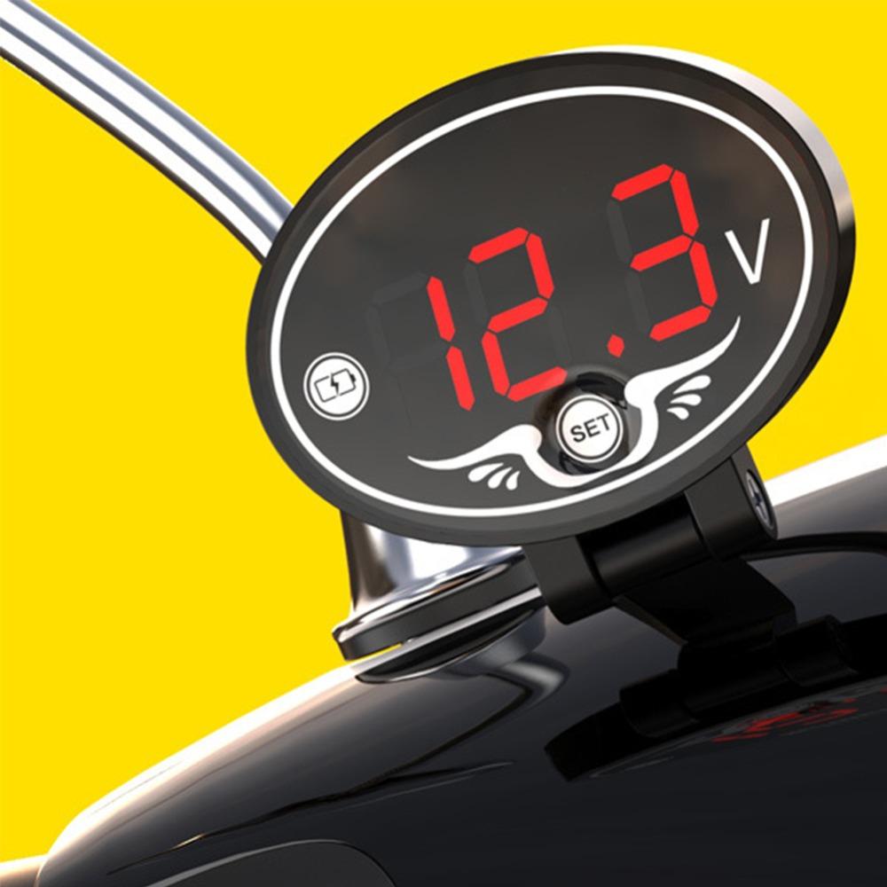 Universal Motorcycle Electronic Voltmeter Waterproof Dust-proof LED Watch Digital Display Panel Meter Motorcycle Accessories