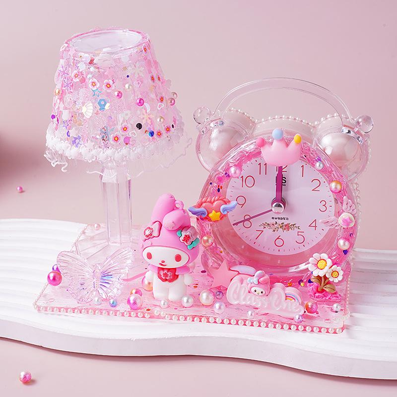DIY Children's Night Light Alarm Clock with Crystal Glue - Handmade Gift for Girls