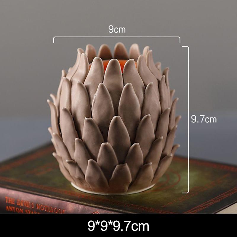Chinese Lotus Candlestick Ceramic Decoration Home Livingroom Table Candle Holder Ornaments Homestay Hotel Furnishing Accessories