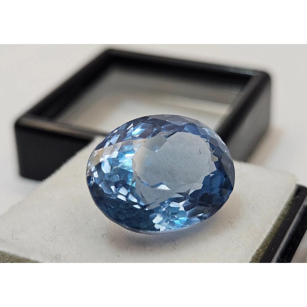 Oval Cut Blue Aquamarine & Stud Making 13-14 Ct Beautiful Loose Gemstone