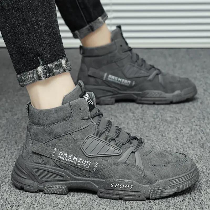 Men's Autumn Platform Boots Outdoor High Top Training Boots 2024 New Comfortable Mens Warm Motorcycle Boots Botas Para Hombre