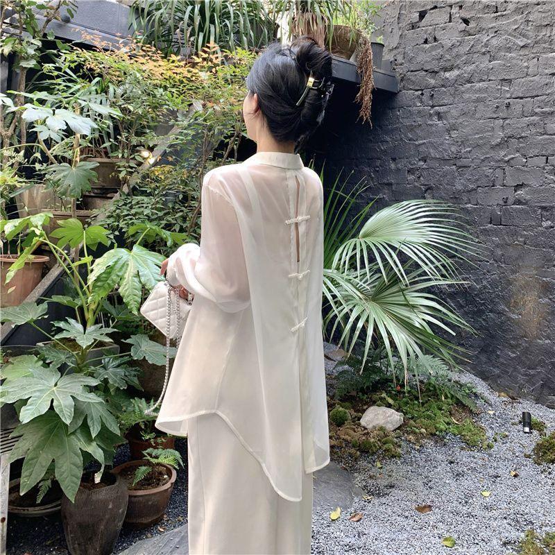 Women's Summer Chiffon Sun Protection Cardigan - Nuan Feng Lai Style, Long Sleeve, Loose Fit