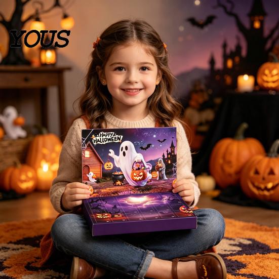 Halloween Advent Calendar 2026, 24 Day Countdown Box with Figures, Activity Spooky Holiday Gift for Kids, Party Decor & Daily Fun With