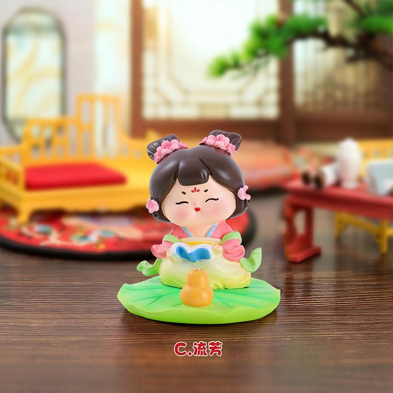 Guochao Ancient Style Tang Xiaohuan Picturesque Mobile Phone Holder Lazy Drama Chasing Artifact Desktop Small Ornament Holiday Gift