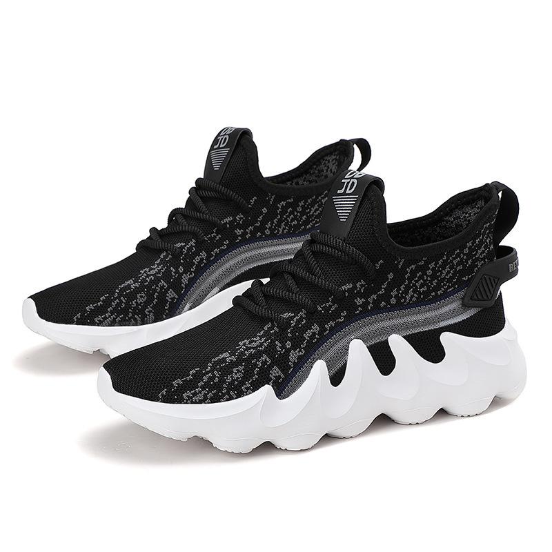 Spring and autumn platform sneakers lightweight breathable mesh running shoes student sneakers 40 чёрный