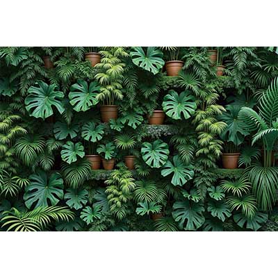 MOON.QG Tropical Leaves Backdrops Spring Garden Backgrounds Green Grass Photo Wall Customized Name Birthday Wedding Photocall