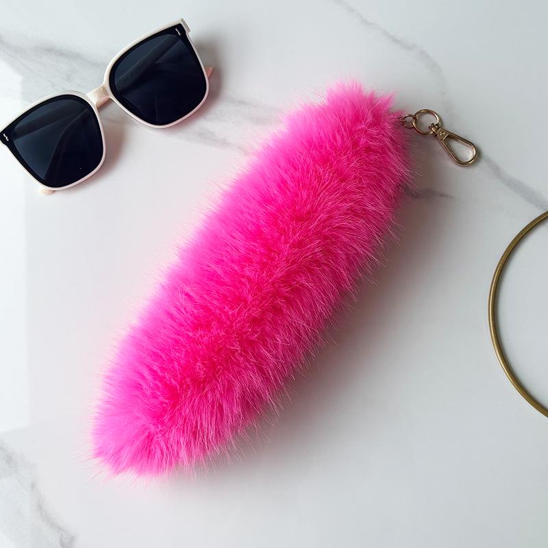 25cm Faux Fox Fur Tail Pendant Keychain for Bags & Accessories