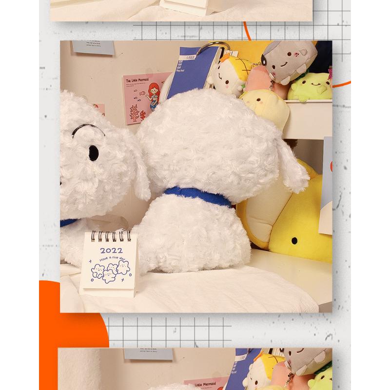 Cute Crayon Little White Dog Doll Plush Toy Pillow Girlfriend Birthday Present Doll