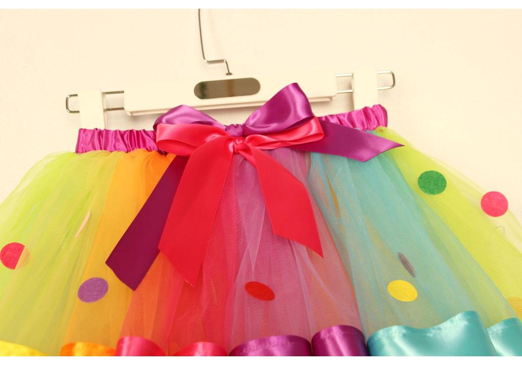 Summer Polka Dot Sequin Mesh Skirt for Girls - Princess Style Performance Dress