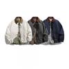 Mens Retro Color Block Detachable Down Jacket Winter Loose Fit Stand Collar Puffer Coat