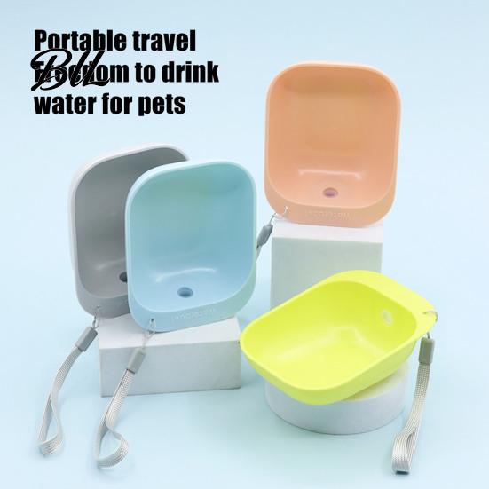 Outdoor Dog Water Bowl Bottle Topper Pet Dish Portable Feeder Travel Drinking with Lanyard for Dogs And Cats Camping Plastic Adapter