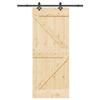 VidaXL Sliding Door and Hardware Kit 85x210 Cm Solid Pine 3332629