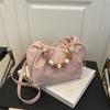 Summer dumpling bag women's new trend versatile fashion beaded handbag casual texture messenger bag