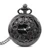 Vintage Style Pocket Watch Necklace Hollow Gear Design Steampunk Pocket Watch  For Men Women