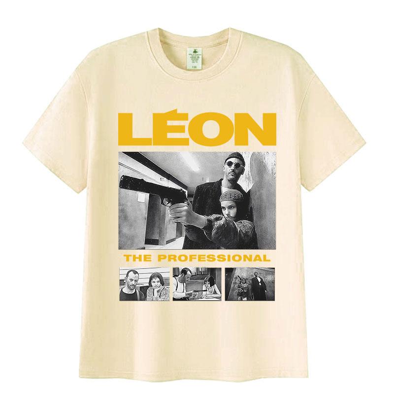 Estate 2025 Film Leon The Professional Grafica 100% Cotone Stampata Maglietta Uomo Moda Girocollo Manica Corta Alta Qualità