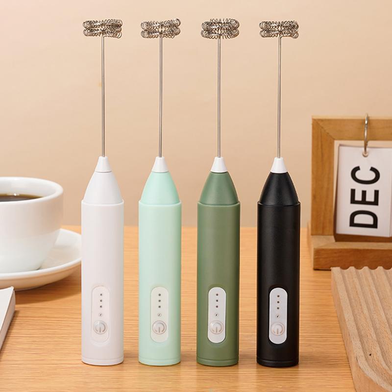 Mini USB Rechargeable Milk Frother 3 Speeds Electric Foam Maker Coffee Whisk Mixer Handle Blender Egg Beater Kitchen Appliance