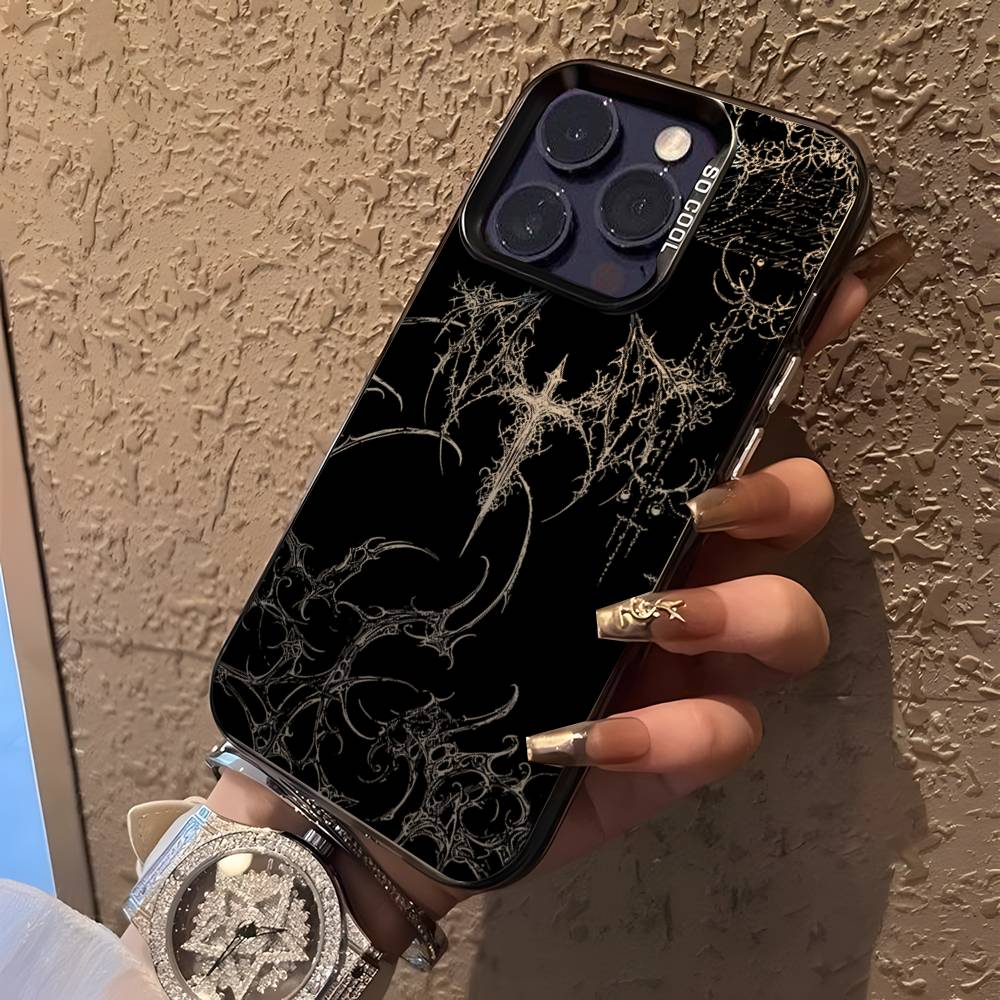 Gothic Coquette Cybersigilism Phone Case For iPhone 16,15,14,13,12,11,Pro,XS,Max,Plus,Mini,SE Black Candy Matte Shockproof Cover