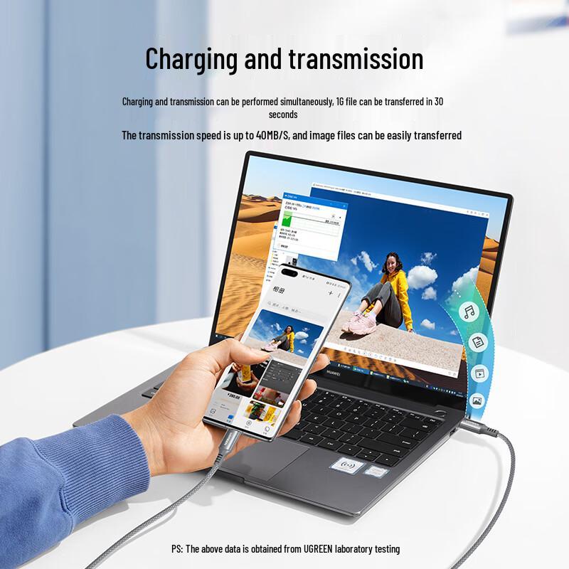 Ugreen USB-C to USB-C Fast Charging Cable for Apple, Android & Laptops
