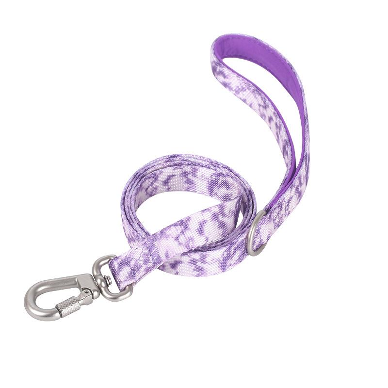 Guinzaglio per cani tie-dye in fettuccia catena per passeggio cane Teddy Golden Retriever cane di taglia grande e media corda per passeggio cane