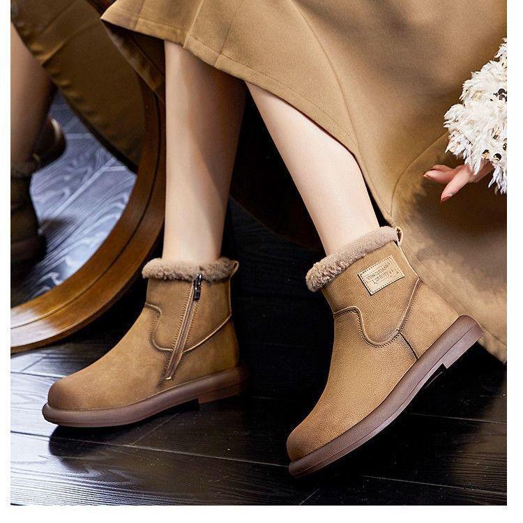 

Универсальные ретро хлопковые сноубутсы с теплой овчиной и водонепроницаемой толстой подошвой для женщин - Идеально подходят для осени и зимы. 39 хаки