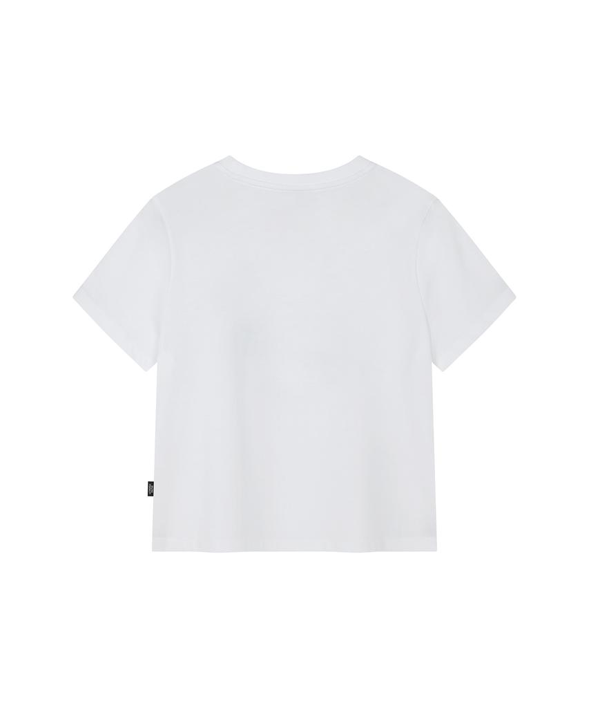 LMR Cat Symbol Applique Short Sleeve T-Shirt White