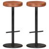 Day and Night - Day and Night Kitchen Bar Stools 2 Pcs Brown Genuine Leather