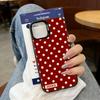 Capa de Celular INS com Bolinhas Marrom Vinho para iPhone 15 16 17 Air 14 Plus 13 12 11 Pro Max Capa Dura Laser Fofa à Prova de Choque Fundas